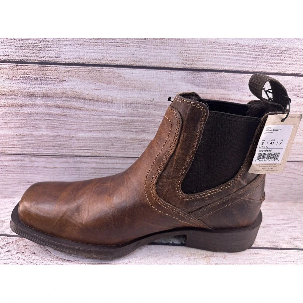 Ariat Midtown Rambler Men's Brown Chelsea Western Ankle Boots Size 8 D